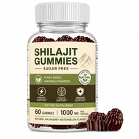 Gummies de Shilajit à Marque Blanche OEM 1000mg Sans Sucre à Base de Plantes Supplément de Shilajit de l'Himalaya pour l'Énergie et la Concentration 60 Comprimés