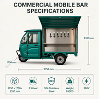 Chariot à bière OEM 6 robinets en acier inoxydable, bar mobile entièrement équipé avec évier intégré pour le service de boissons en extérieur
