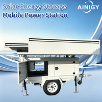 ANJ ANJ6130 Anhängbare Mobile Lichtturm-Plattform, Solarbetrieben DC 24V IP66 LED 5000K Tageslicht 60° Abstrahlwinkel für Bau und Notfälle