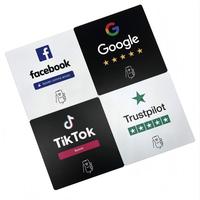 Plaque de visiteur Google en PVC avec interface RFID, code QR et NFC pour restaurant, autocollant adhésif arrière programmable