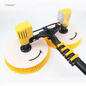 Dry & Water Clean Equipment 3.5/5.5/7.5M Telescopic Rod Rotary Brush For Solar Panels PV Module On Grid Cleaning Solar Robot