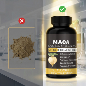Cápsulas de Raíz de <span class=keywords><strong>Maca</strong></span> Orgánica OEM, Suplemento Botánico con Extracto Natural de Raíz, Píldoras Vegetales para Apoyo Dietético - Product Image 3