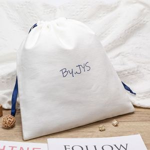 Custom Eco-friendly Cotton <b>Drawstring</b> Perfume Clothing Gift <b>Pouches</b> Promotional Cotton Bags - Product Image 2