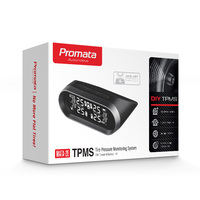 Promata TPMS Solaire Intelligent – Système de Surveillance de la Pression des Pneus de Voiture avec 6 Capteurs, Alertes de Température et Écran Sans Fil