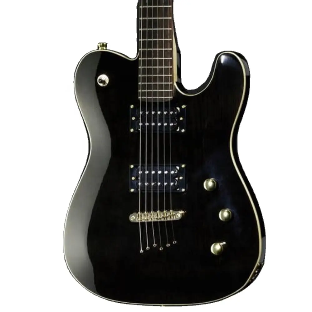 China made top quality black basswood body electric guitar