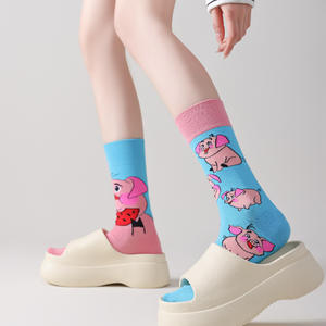 <span class=keywords><strong>Chaussettes</strong></span> personnalisables pour hommes et femmes, style AB, asymétriques, respirantes, <span class=keywords><strong>chaussettes</strong></span> de personnalité de rue, <span class=keywords><strong>chaussettes</strong></span> créatives de dessin animé, mi-mollet, unisexes - Product Image 2