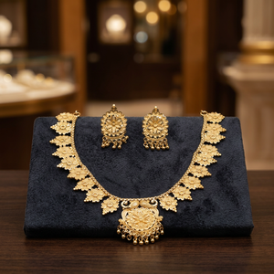 Venta al por mayor de joyería de moda 14K 18K 24K chapado en oro de latón relleno de oro conjunto de joyería de diseño Floral joyería de boda india religiosa ortodoxa - Product Image 2