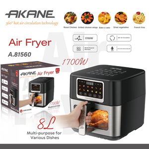 Friteuse à air chaud AKANE 8L 1700W avec fenêtre visible, écran tactile, circulation d'air chaud, multifonction, cuisson à faible teneur en <span class=keywords><strong>huile</strong></span> A.81560 - Product Image 2