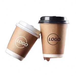 Gobelets en papier jetables à double paroi, résistants aux fuites, avec logo personnalisé, biodégradables, de qualité alimentaire, pour emballages de café à emporter - Product Image 1