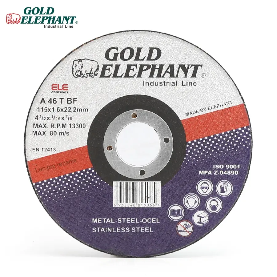 Gold Elephant abrasive tools cutting wheel 4.5inch durable resin grinding disc for metal