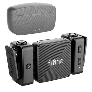 Fifine M9 microfono inalambrico profesional youtuber mic wireless mini microphone rechargeable wireless microphone professional