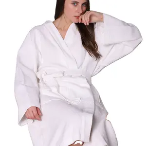 High Quality For Shower and Bath 100% Cotton Terry Cloth Blue Spa Bathrobe