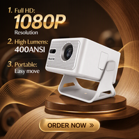 Projecteur intelligent portable JUNUO HY320MAX, prix usine, écran LCD 1080P, Android 14, vidéo 400 ANSI, pour la maison et l'extérieur