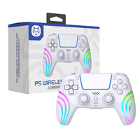 Manette de jeu sans fil Private Mold Blue T avec éclairage RGB coloré et fonction de détection de mouvement pour console de jeu PC P5 Station 5