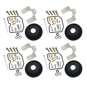 4 juegos de kits de reparación de <span class=keywords><strong>carburador</strong></span> para Kawasaki Zephyr 400 <span class=keywords><strong>Keihin</strong></span> Configuración de diafragma flotante y de vacío 1989-1996 - Product Image 1