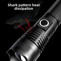 Lampe torche tactique multifonctionnelle mini en alliage d'aluminium blanc 20W, puissante, avec laser, longue autonomie, rechargeable, pour extérieur