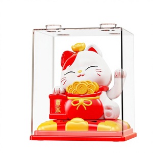 แมวกวักพลังงานแสงอาทิตย์ ของตกแต่งบ้าน/สำนักงาน ทำจากพลาสติก - Product Image 1