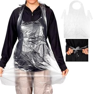 Tabliers jetables pour adultes, 23,6 x 37,4 pouces, tabliers en plastique imperméables, tabliers jetables en PE unisexes pour la cuisine, la peinture, le pique-nique - Product Image 1