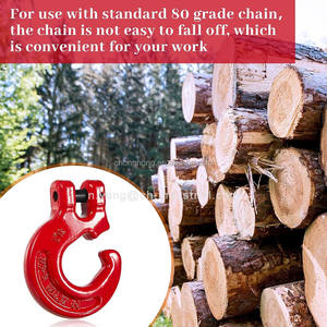 Crochet forestier en acier allié G80, crochet à glissière rouge en métal pour bois, crochet <span class=keywords><strong>de</strong></span> choker pour chaîne <span class=keywords><strong>de</strong></span> 5/16 pouces - Product Image 6