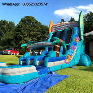 Offre Spéciale de 18 pieds Tropical Fiesta Breeze Toboggan gonflable de qualité commerciale avec piscine pour enfants et adultes - Product Image 3