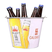 Impression couleur 3,5 l, 7l, 8l, 10l, 12l, cuivre, argent, noir, or, plastique, métal, logo de couleur personnalisé, seau à bière et à glace pour promotion