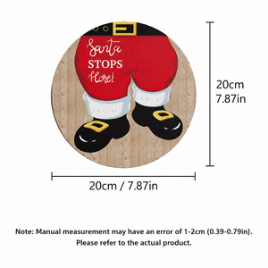 Panneau rond en bois Joyeux <span class=keywords><strong>Noël</strong></span>, motif mignon, impression personnalisée, décoration <span class=keywords><strong>de</strong></span> porte <span class=keywords><strong>de</strong></span> <span class=keywords><strong>Noël</strong></span> 20x20cm, style ferme américaine - Product Image 6