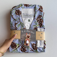 Ensemble de pyjama 2 pièces pour femme, élégant et décontracté, en coton tricoté respirant, taille élastique, pour l'hiver/l'automne/le printemps, vêtements de détente
