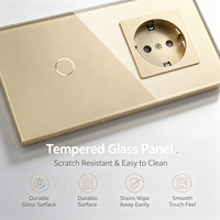 UBARO Tuya WiFi Smart Switch EU Prise Standard Panneau en Verre Trempé Contrôle à Distance par App et Commande Vocale Compatible Alexa Google Yandex Alice