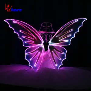 Sayap Peri Kupu-kupu LED Kendali Jarak Jauh untuk Anak-anak, Aksesori Panggung Dansa, Alat Peraga Pertunjukan Panggung