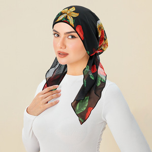Hijabs imprimés tendance, turbans, bonnets, foulards longs, chapeaux hijab élastiques, bonnets <span class=keywords><strong>chimio</strong></span> respirants <span class=keywords><strong>pour</strong></span> femmes et filles - Product Image 4