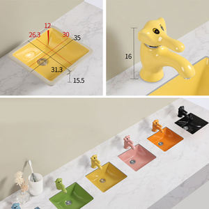 Petite taille rectangulaire Offre Spéciale lavabo porcelaine céramique Undermount <span class=keywords><strong>WC</strong></span> salle de bain évier lavage visage bassin pour enfant enfant - Product Image 6