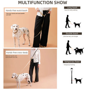 Guinzagli per cani a mani libere per cani da corsa e da passeggio all'aperto multifunzione Pet PVC corda a tracolla guinzaglio in vita tirare cani doppi - Product Image 6
