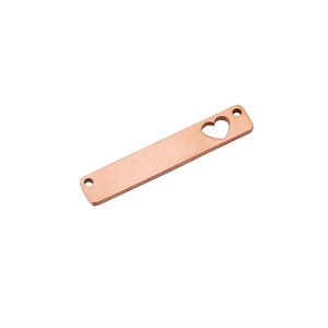 Dijes Rectangulares de Acero Inoxidable con Forma de Corazón Hueco, Altamente Pulidos, para la Fabricación de Joyería - Product Image 5