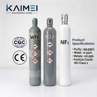 Cilindro de Gas de Acero Grado Electrónico 5N NF3 WF6 BCl3 de 47L 50kg para Hexafluoruro de Tungsteno y Tricloruro de Boro con Válvula DISS