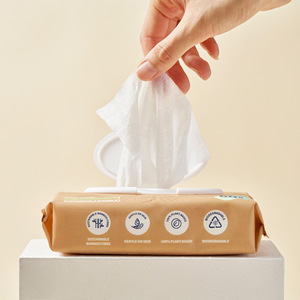 Lenços Umedecidos de Algodão Ecológicos para Bebês 80 Peças - Product Image 1