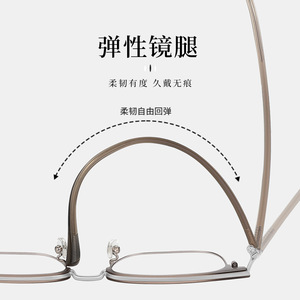 Montures de lunettes rétro demi-cerclées 98331 pour hommes, en TR90, largeur de monture moyenne, pont nasal standard, verres en polycarbonate, origine Danyang - Product Image 4