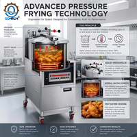 SH QDMECH Friteuse à pression électrique/gaz 25L à commande numérique, économe en énergie, pour friterie