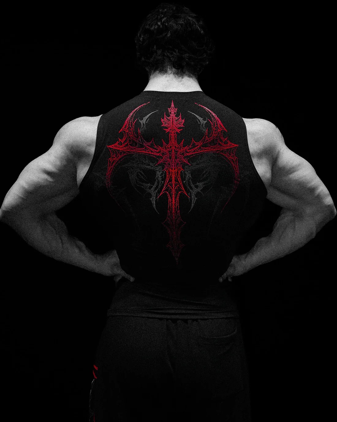 Black red tomahawk vest