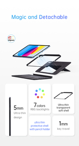 Tùy Chỉnh Ma Thuật Có Thể Tháo Rời Không Thấm Nước Chống Sốc Cho Ipad 10 Bàn Phím Trường Hợp Với Bút Chì Chủ <span class=keywords><strong>Touchpad</strong></span> Đèn Nền Sản Phẩm Mới - Product Image 4