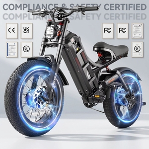 Bicicleta de Montaña Eléctrica Personalizada de 52V con Doble Motor, Batería de Litio, Neumáticos Gruesos de 20 Pulgadas, Diseño Cómodo con Marco Bajo - Product Image 4