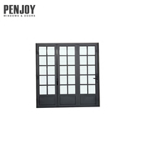 Porte pliante horizontale en aluminium à rupture de pont thermique Penjoy, isolation thermique, double vitrage trempé, couleurs personnalisées pour l'extérieur