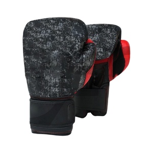 Fashion PU Leather Boxing <b>Gloves</b> for Training Martial Arts New Black Red OEM Logo Thai Color Material Adults People Origin <b>Type</b> - Product Image 1