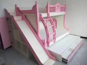 Lit Château Princesse Rose de Luxe Dernière Génération 2026 – Ensemble de Meubles de Chambre pour Filles avec Lit Superposé - Product Image 6