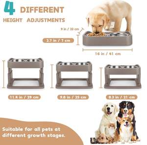 Köpekler için 2025 yeni ayarlanabilir yükseklik çift kaseler koruma servikal omurga yükseltilmiş köpek paslanmaz çelik Logo ile iki kaseler - Product Image 5