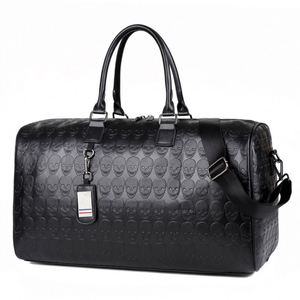 Large Capacity PU <b>Leather</b> Duffle Tote <b>Bag</b> Skull Embossed Print Custom Style Luxury Designer Shoulder <b>Travel</b> <b>Bag</b> Women <b>Men</b> Sport - Product Image 1