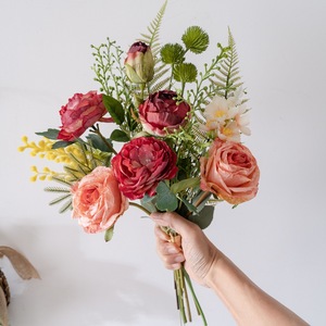 Ramo de Rosas Artificiales Galaxy, Tela Plástica Tejida, Decoración para Bodas y Hogar CF02158 - Product Image 2