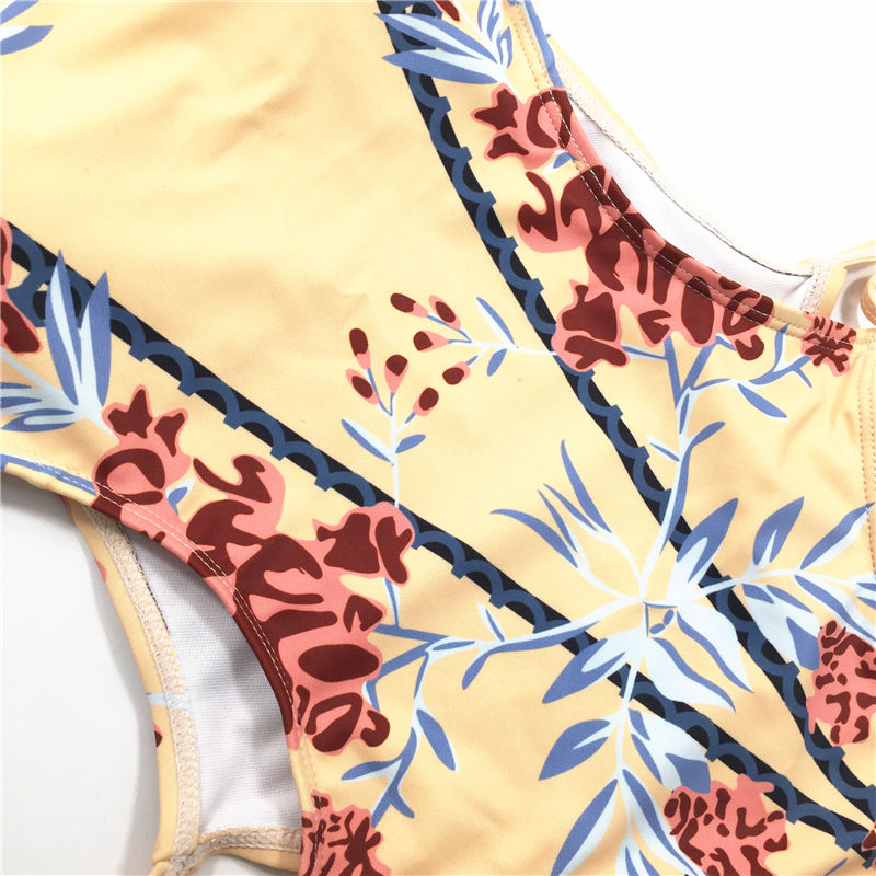 Wholesale 2021 Multi-binding belt fashion printed swimsuit beach wear