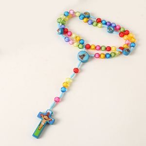 Rosario Católico para Niños, Collar Religioso Cristiano de Jesús, Joyería Sagrada para Oración, Rosario Anudado, Suministros - Product Image 2