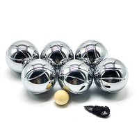 Ensemble de boules de pétanque classiques en argent véritable, métal durable, portable, 6 boules, style français, Obut Jeu De Boules