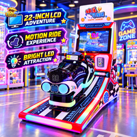 Manège à bascule 3D pour enfants en forme de moto avec détection de mouvement pour les exploitants d'arcades et les propriétaires de centres de divertissement familial, cabinet en métal/acrylique, garantie 1 an